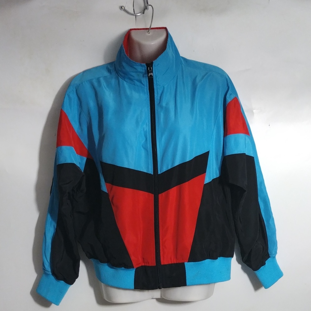 FOREVER 21 VINTAGE STYLE COLOR BLOCK WIND BREAKER